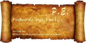 Podhorányi Emil névjegykártya